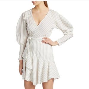 ALC Enzo White Wrap Ruffle Button-down Shirt Dress Size 6 NWT
